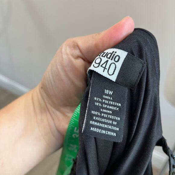 Studio 1940 Black Maxi Evening Gown Whimsigoth Plus Size 18W - Picture 6 of 8